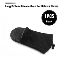 1 шт. длинные хлопковые+ Силиконовые Прихватки для духовки термостойкие кухонные перчатки для выпечки повара Избегайте ожогов
