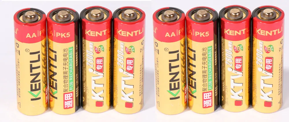 8 шт. KENTLI 1,5 в AA PK5 2800mWh литий-ионная аккумуляторная батарея+ 4 слота литиевая быстрая AA зарядное устройство