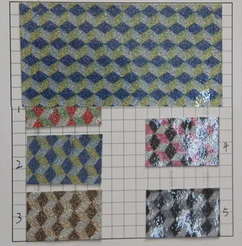 

new colorful squares glitter synthetic PU leather fabric high quality wallpaper hairbow leather fabric material wholsale
