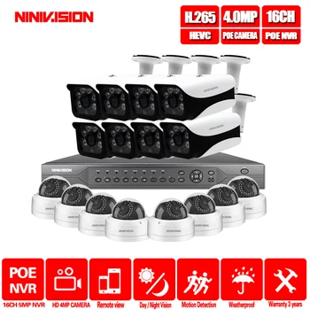 

16CH 4K POE NVR 5MP 3MP kit PoE IP Camera P2P Cloud Onvif FTP CCTV System IR Outdoor Night Vision Video Surveillance Kit
