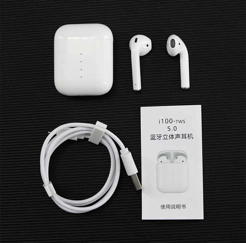 

i100 Wirelress earbuds TWS bluetooth headset with charging box