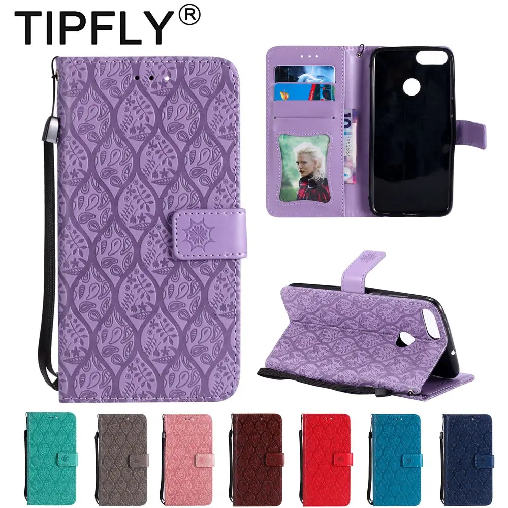 TIPFLY для huawei P Smart case Роскошный кожаный флип чехол подставка слот карты с магниты