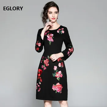 

New Plus Size Clothing 2018 Autumn Winter Dress Women O-Neck Luxury Embroidery Long Sleeve Bodycon Sheath Dress for Party XXXXL