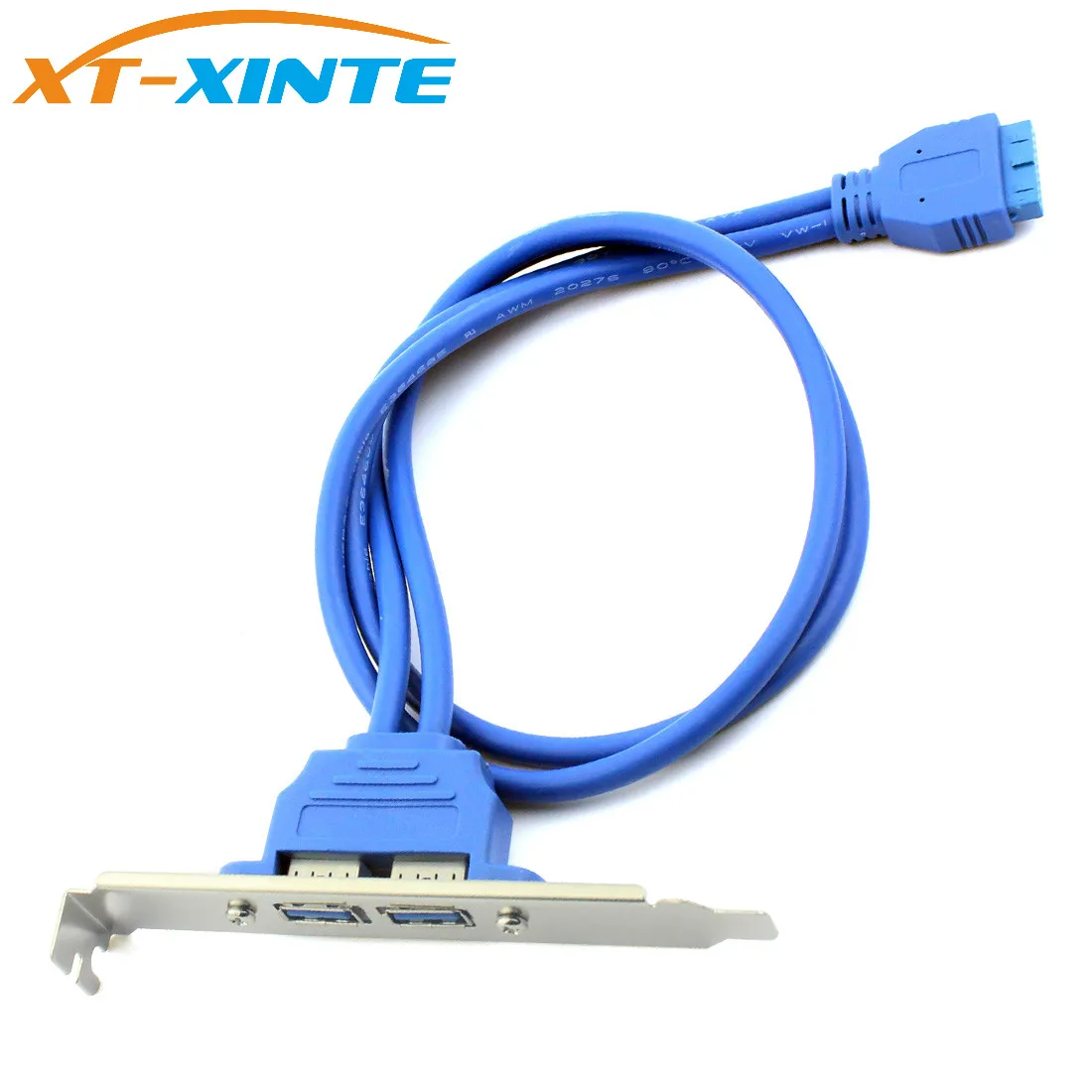 

2 Port USB3.0 Hub USB 3.0 20Pin Header to Female Adapter Desktop Computer Rear Panel Motherboard Extension Bracket Cable 50CM