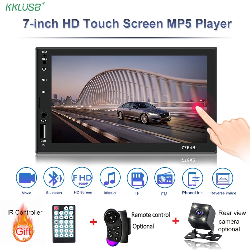 Автомагнитола 2din 7 дюймов сенсорный Android mirrorlink плеер 2 DIN MP5 плеер Авто Радио Bluetooth Камера заднего вида магнитофон