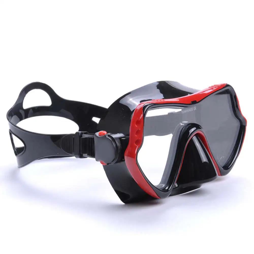 YFXcreate Профессиональный Анти-туман дайвинг очки маска/легкое дыхание трубка/2 размера плавники с регулируемой пяткой - Цвет: red goggles