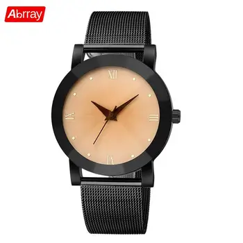 

Abrray Fashion Quartz Ladies Watch 3D Dial Wristwatch For Women Alloy Mesh Watches Black Clock Roman Numeral Simple Dial Jewelry