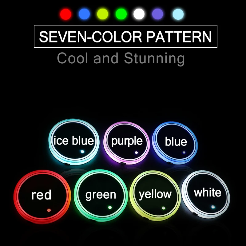 

2Pc Car Logo Cup Mat Light for Volvo xc60 s60 v40 mazda 2 3 5 6 cx-5 cx-7 peugeot 207 307 206 Luminous Coasters Auto Accessories