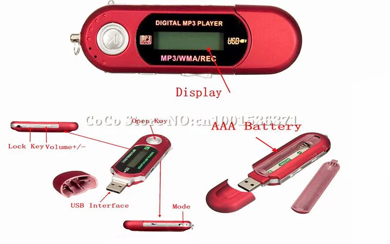 Бесплатный мини 8GB lcd MP3-плеер FM Радио 8G флэш-накопитель USB наушники Mp 3 плеер с радио для детей