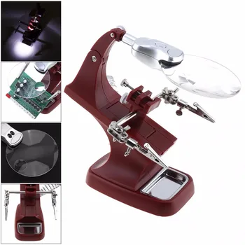 

Sales 3X / 4.5X USB 360 Rotation Desk-top Multifunctional Adjustable Welding Magnifier with Alligator Clip Holder Clamp