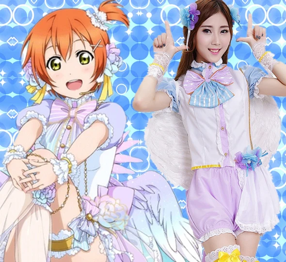 Lovelive Hoshizora Rin белый костюм ангела на День святого Валентина для косплея полный