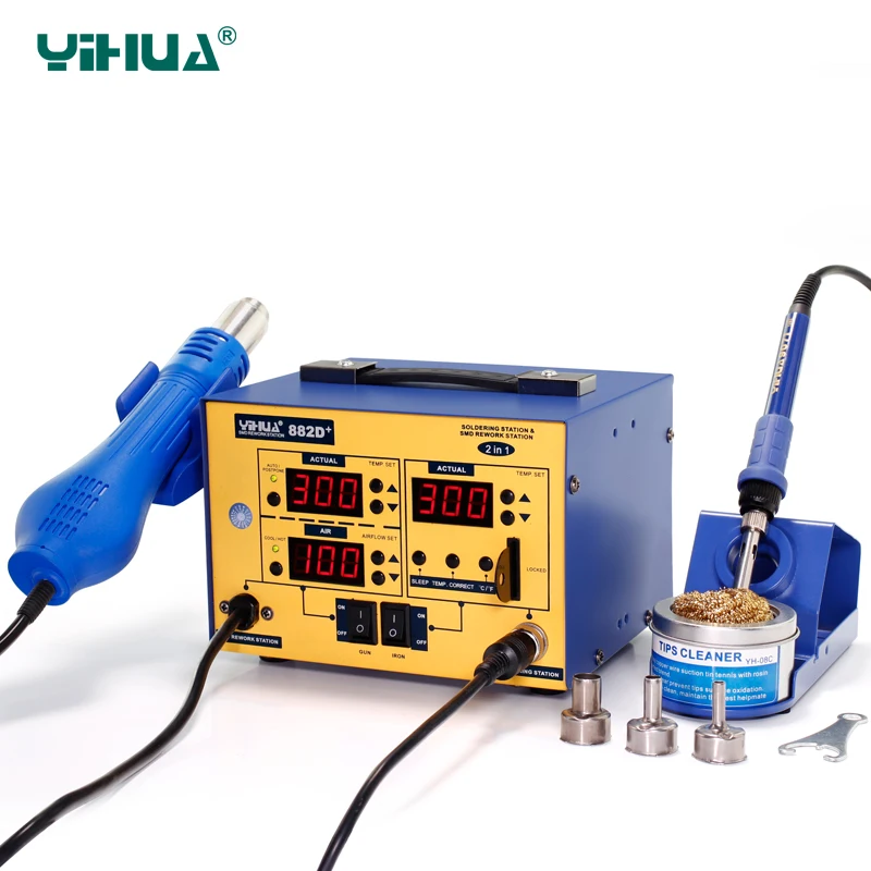YIHUA 882D+ Brushless Fan Heat Gun Soldering Station For