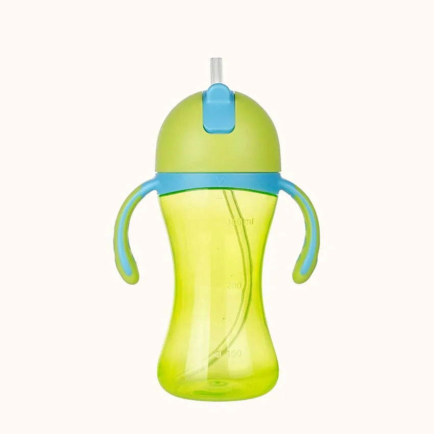 300 мл Baby BPA Free PP бутылка для комления молоком Ширина рта Регулировка стакана воды ручной держатель небьющиеся бутылки молока Рождественский подарок - Цвет: Зеленый