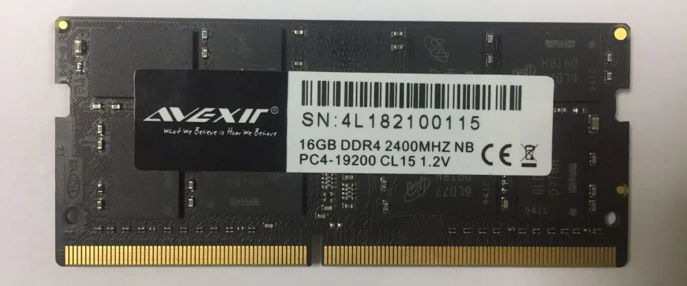 Avexir DDR4 4G скорость оперативной памяти ноутбука 2400 МГц напряжение 1,2 в полоса пропускания PC4-19200 15-15-15-36 Cl = 15 одиночный модуль оперативной памяти для ноутбука