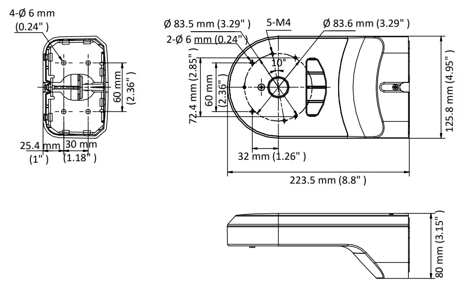 HIKVISION DS-1294ZJ DS-1294ZJ-PTBracket для мини-ptz-камера кронштейн для DS-2DC2202-DE3/W DS-2DC2204IW-DE3/W DS-2DC2106IW-DE3/W