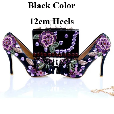 purple flower heels