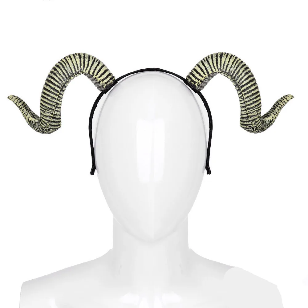 Ram Horns Gothic Headband Steampunk Sheep Horn Hair Band Cosplay Halloween Party Accessories |