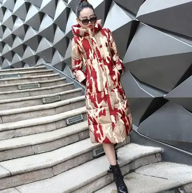 

Camouflage winter coat women 2017 new stand collar winter parka women long slim cotton-padded jacket female outerwear black