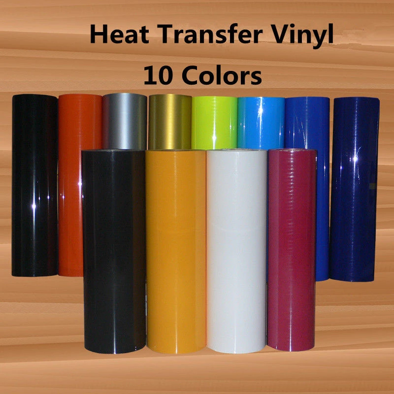 

PU Heat Transfer Vinyl HTV for T-Shirts 12" x16ft Roll Easy to Weed Iron on Vinyl for Cricut & Silhouette Cameo
