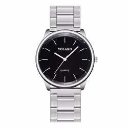 YOLAKO брендовые Модные женские серебряные часы из нержавеющей стали роскошные женские кварцевые часы Relogio Feminino Hot