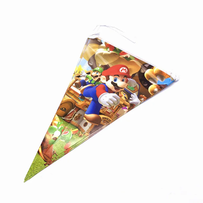 Для 10 человек ребенок мальчик Взрослый день рождения поставки Super Mario Bros вечерние украшения наборы Бумажная гирлянда чашки, ребенок, Душ - Цвет: Flag-10Pcs