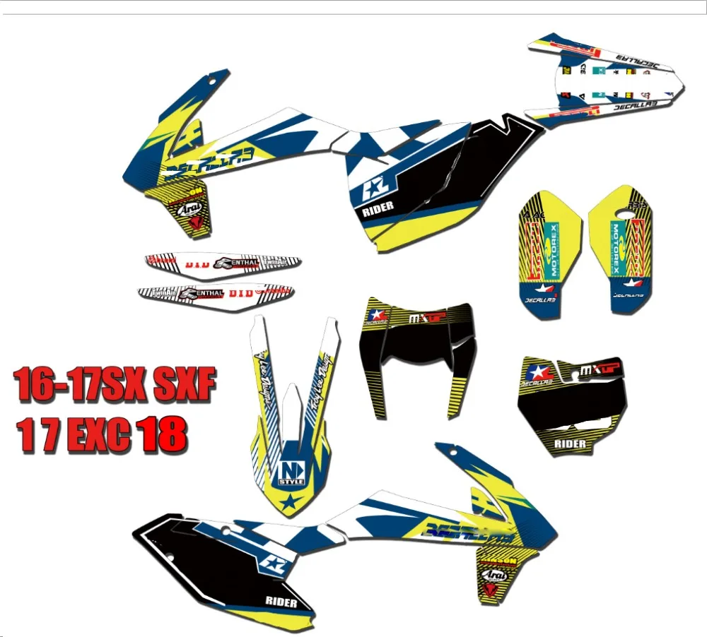 

Motor Bike SX SXF EXC XC Decal Sticker Graphics Kit For KTM EXC EXCF XCW 2017 2018 2019 SX SXF XC XCF 2016 2017 2018