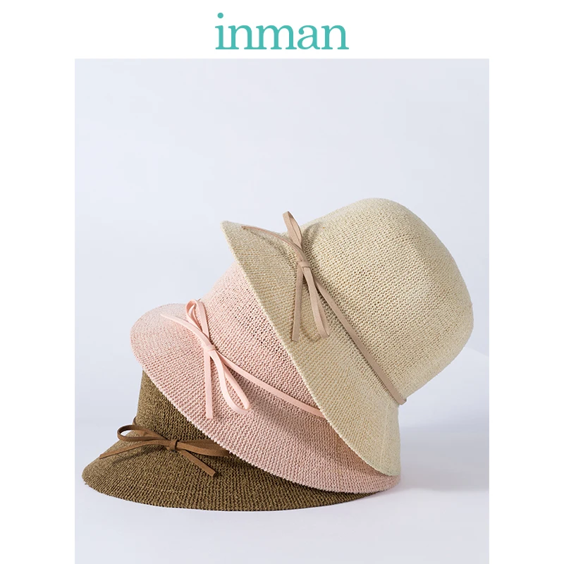 

INMAN Cap Female Spring Summer Solid Color Little Top Caps Bucket Hats and Pot Caps Sunshade Caps Beach Caps