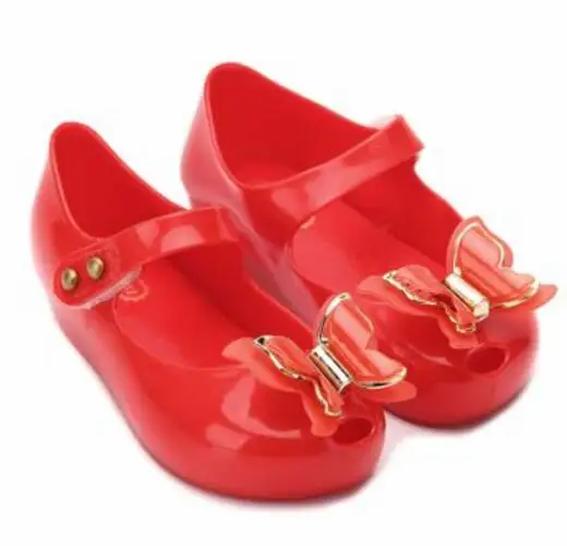 Мини Мелисса балетки Melissa для девочек желе обувь бабочка балетки мягкие удобные высокое качество детские сандалии - Цвет: red butterfly