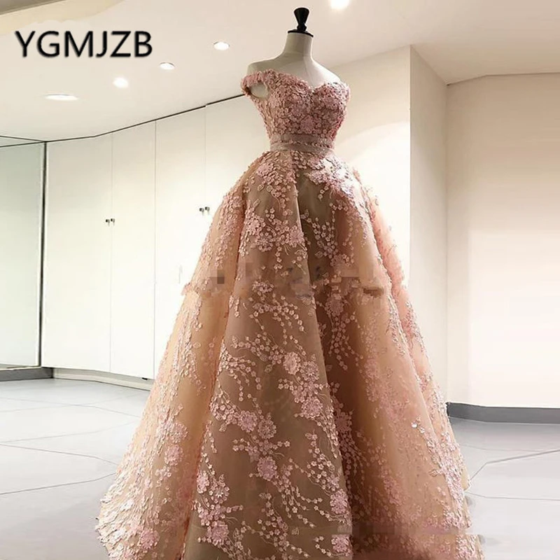 Gala Jurken 2019 Long Prom Dresses A-Line Sweetheart Off the Shoulder Applique Lace Evening Gown Women Formal Party Dress hot pink prom dress