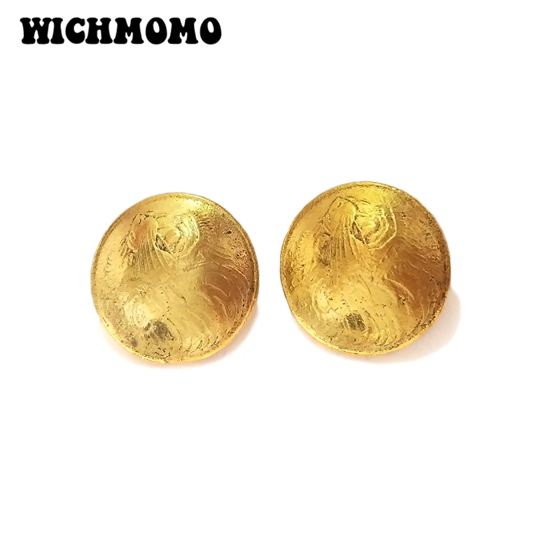 New 5pieces/bag 24MM Retro Zinc Alloy Metal Round Gold Lion Decorative Buttons Charm Pendant For DIY Hair Jewelry Accessories | Украшения и