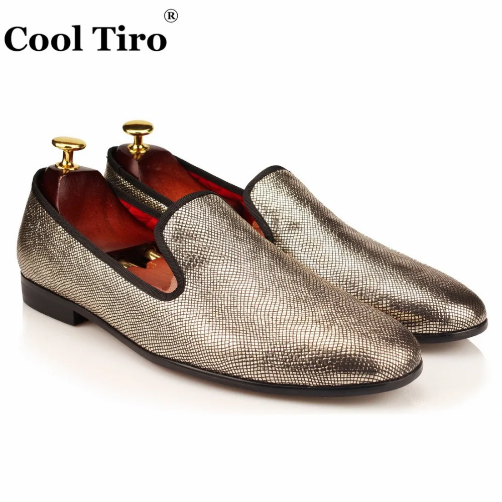 

COOL TIRO men Golden light Lattice lines Spring High quality Breathable Loafers Casual Flats Autumn smoking Slip on shoes