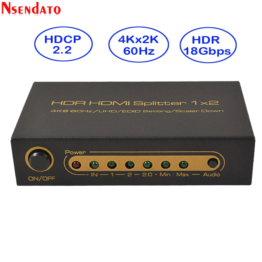 1 в 2 из 4 k HDMI адаптер сплиттер 1X2 4 K x 2 K 60Hz HDMI коммутатор скалер вниз конвертер для DTS Dobly HDCP 2,2 HDTV монитор DVD