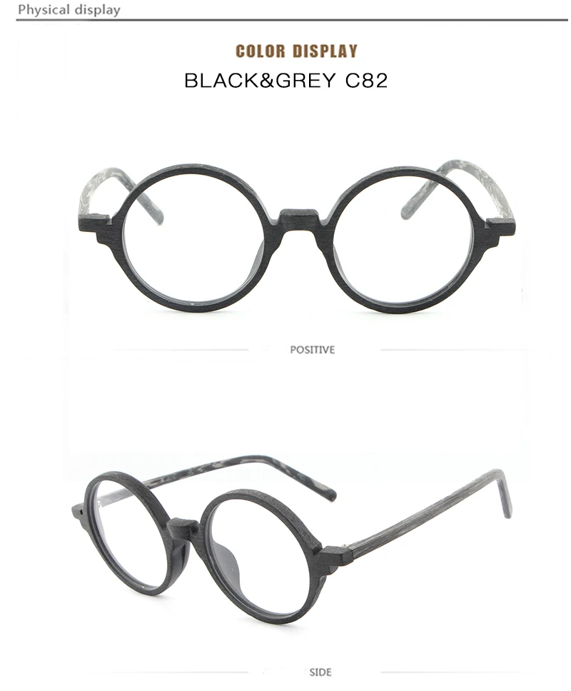 HDCRAFTER ретро круглые деревянные оправы для очков для мужчин и женщин, оправа для очков, оптические очки, прозрачные линзы, компьютерные очки