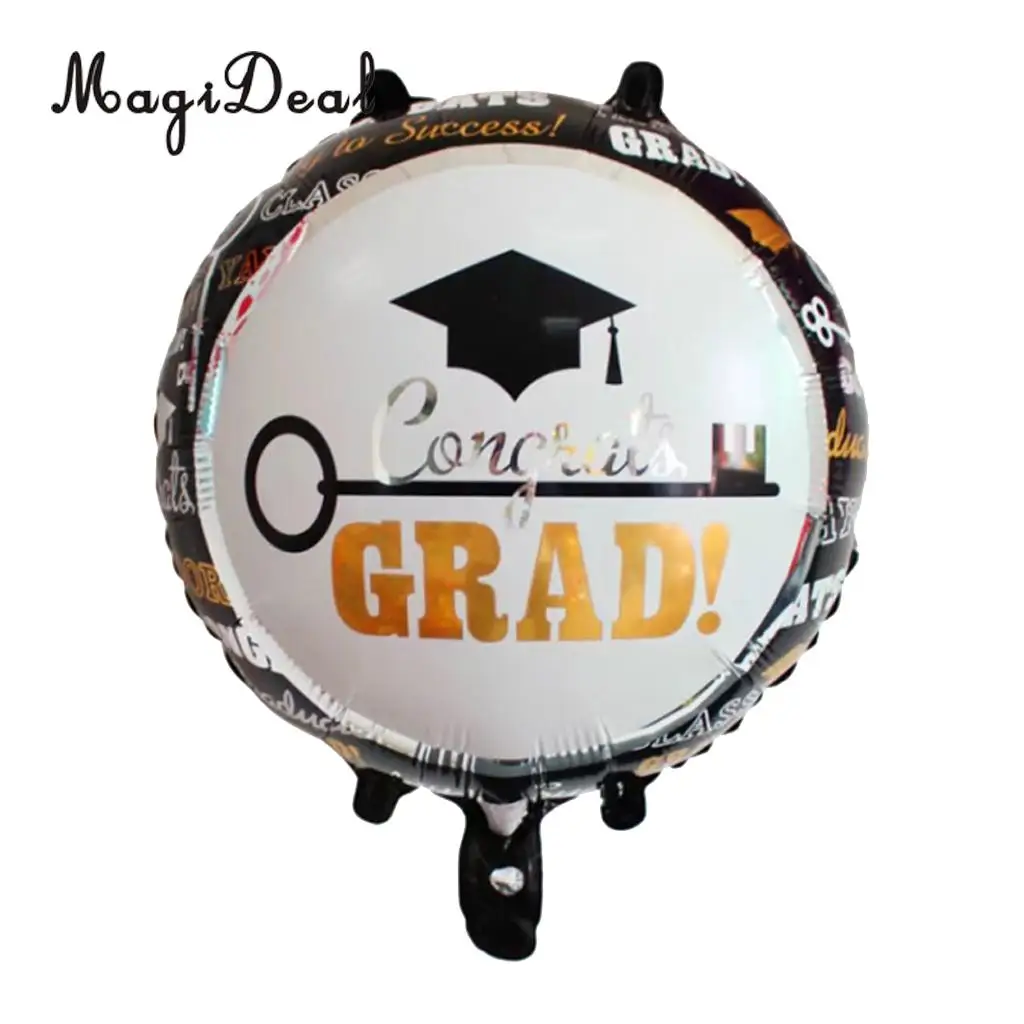 10pcs/Set Congrats Grad Cap Foil Balloon Graduation Celebration Party Decorations 18 Inch Photo Prop