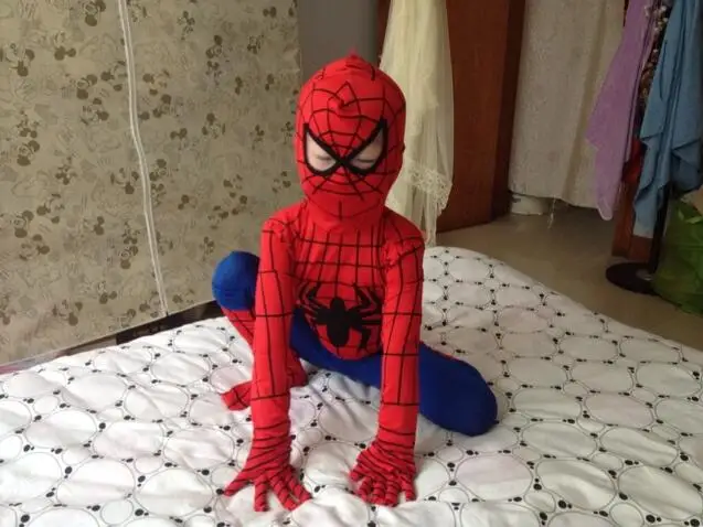 Cosplay&Ware [0]Kid One Pieces Spiderman Costume Spider Suit Spider-man Cosplay Child Zentai Bodysuit Jumpsuits -Cosplay&Ware anime Shop