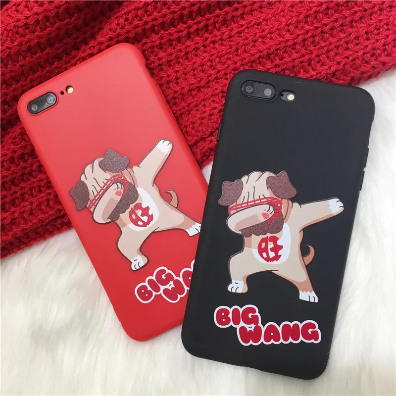

Cute Dog Phone Case For iphone X Case For iphone 6 6S 7 8 Plus 5S SE Cover Fashion Funny Cartoon Cases Soft Silicone Matte Capa