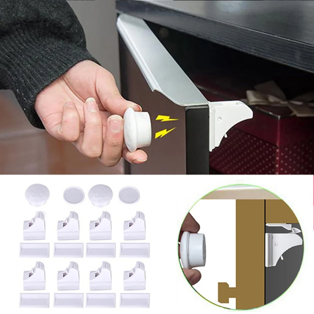 

12+3 Pcs Magnetic Child Lock Children Protection Baby Safety Lock Drawer Latch Cabinet Door Lock Limiter Infant Security Locks