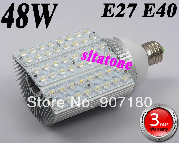 1 шт. Распродажа AC85-265V E40 48 Вт светодиодный фонарь 3 года гарантии 48*1 Вт уличный свет лампа