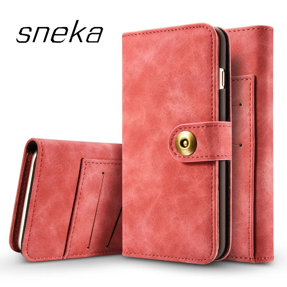 

For Apple iphone 6 6s Case Luxury Flip leather Detachable 2-in-1 Wallet Magnetic Flip Stent Card slot phone bag For iphone 6 6s