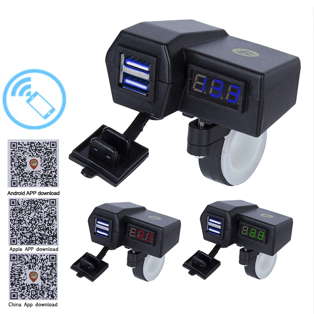 12V мотоцикл двойной USB скутер прикуриватель зарядное устройство с Bluetooth руль