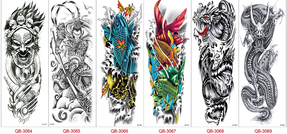 31 дизайн 1 шт. большая Большая татуировка полный цветок рука череп машина ноги боди-арт временная наклейка для женщин мужчин татуировки наклейки