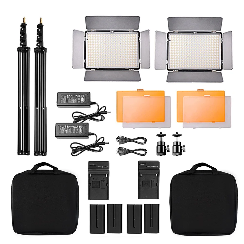  Travor Photography Light 600S 2Kit Video Light Dimmable 5600K Studio Photo Lamp LED Lighting With T - 32870894683