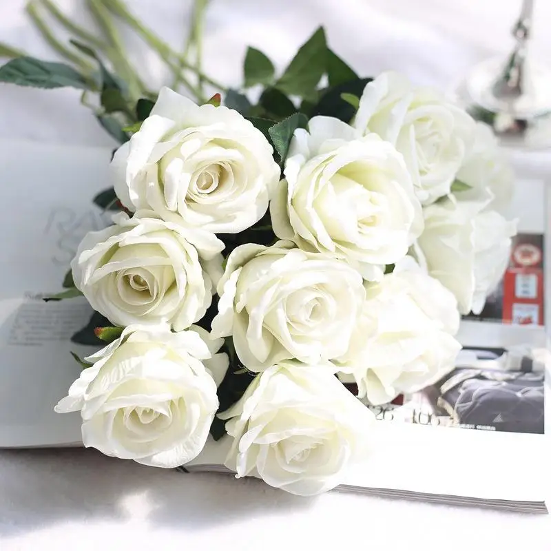 2 шт./лот 51 см 13 цветов шелковые искусственные цветы розы для свадебного украшения розы Искусственные цветы вечерние украшения для дома
