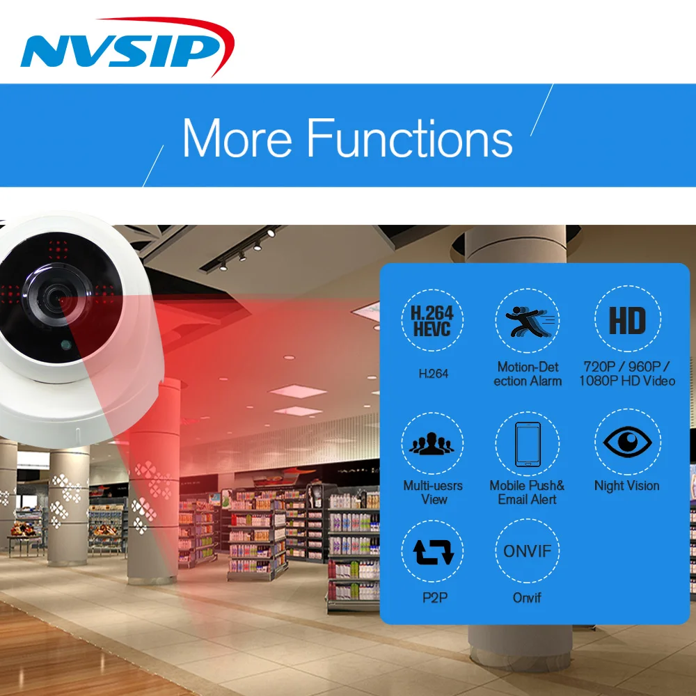 Новая IP камера ночного видения HD Onvif P2P 960P/1080P с углом поворота 360 градусов ручная