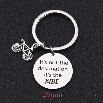 

Fashion Bike Keychain Engraved It's Not The Destination It's The Ride For Cycling Enthusiast Distinctive Gift Biker Holder Tag