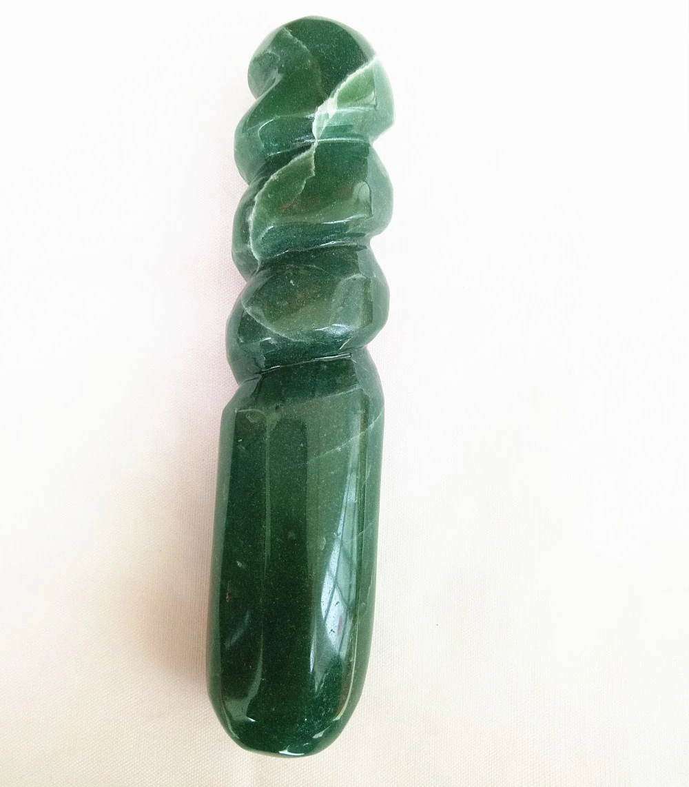 Natural quartz crystal green aventurine massage wand for women