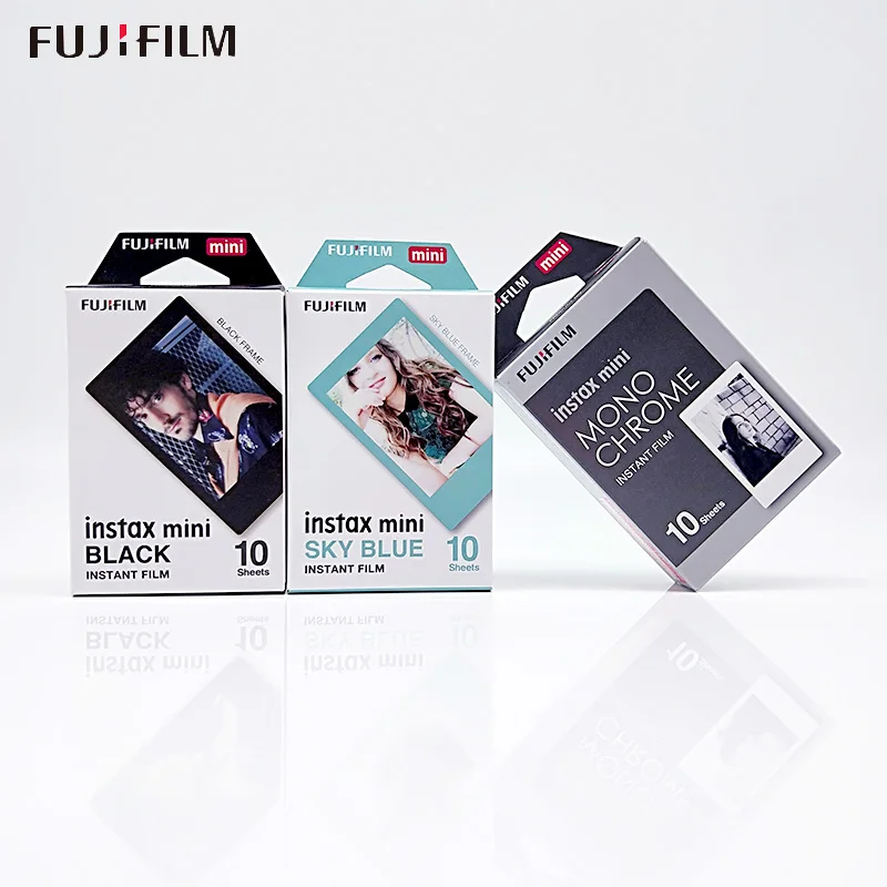 Fujifilm Instax Mini 9 пленка простой дизайн 10 листов для FUJI мгновенная фотокамера Mini 9 7 s 25 50 s 70 90 Share Printer SP-1 SP-2 - Цвет: black-blue-monochrom