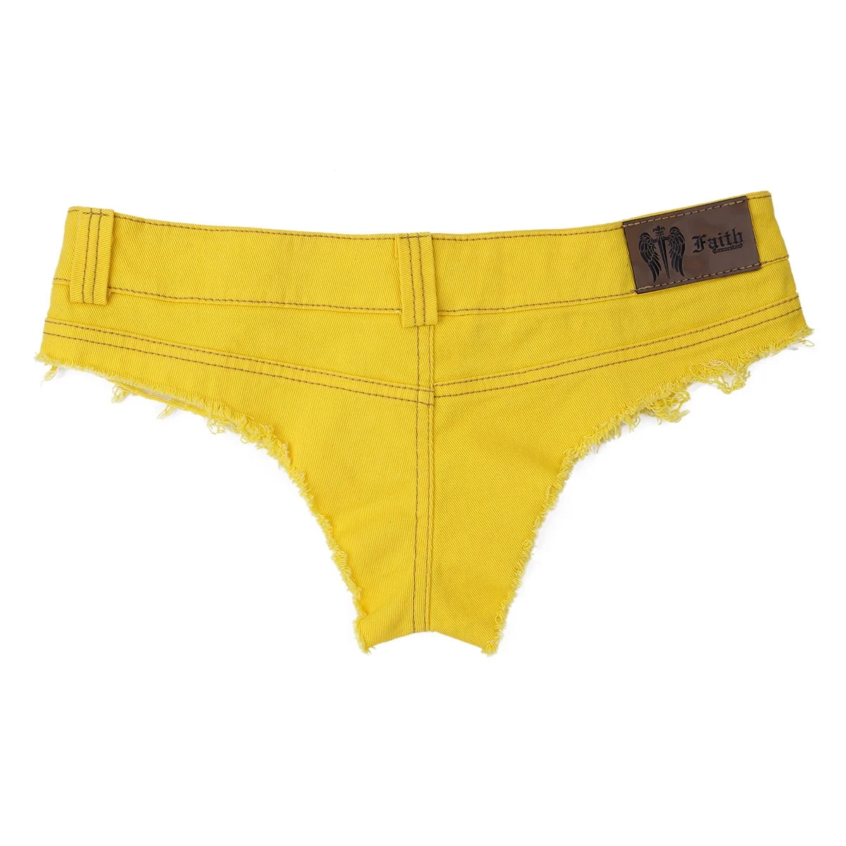 Женские пляжные шорты для девочек, для серфинга, купальник, низкая посадка, мини джинсовые шорты, стринги, джинсовые треугольные летние пляжные шорты, популярные штаны - Цвет: Yellow