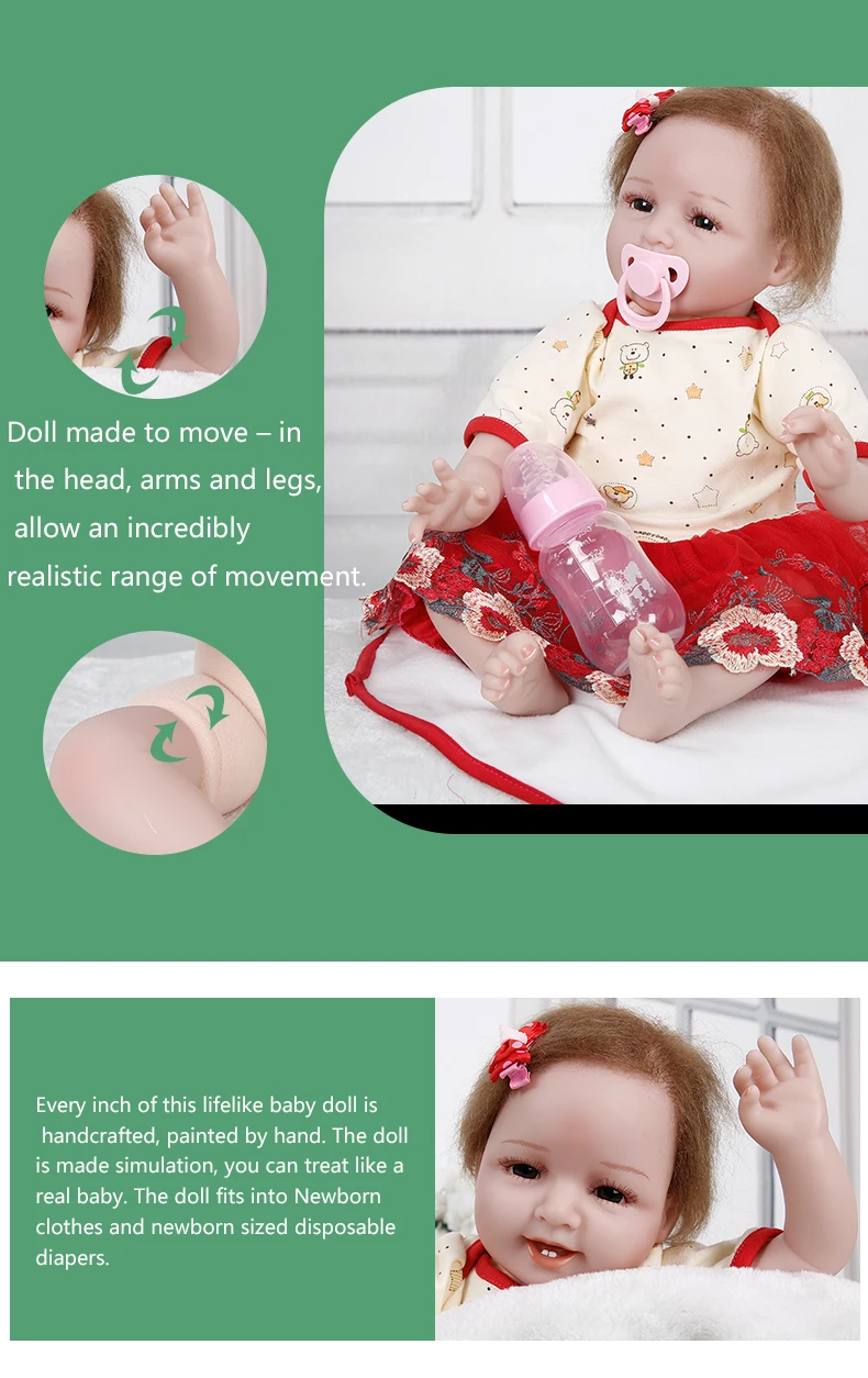 55 см Reborn Мягкая силиконовая Кукла Reborn Baby Dolls девочки принцесса Bebe Reborn для детей детский игровой дом игрушки подарки бонкас