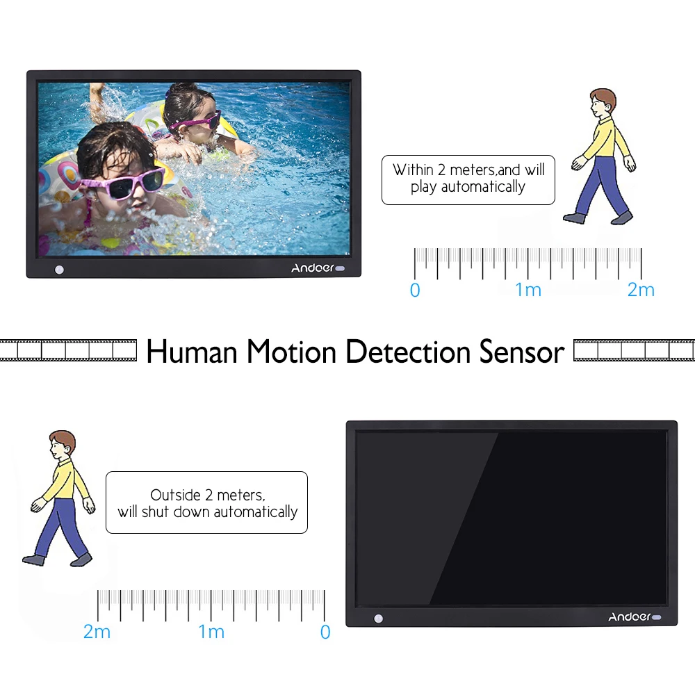 Andoer 15," 1920*1080 ips светодиодный цифровой фоторамка электронное изображение альбом функция датчика движения с пультом дистанционного управления